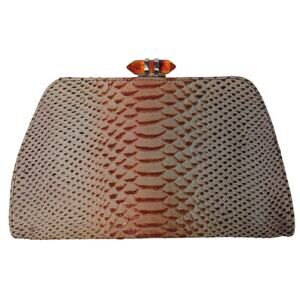 Banana Republic Vintage Snake Embossed Leather Clutch